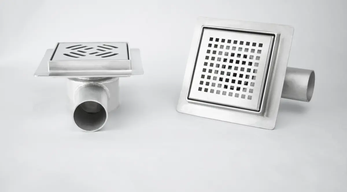Griglia doccia quadrata in acciaio inox