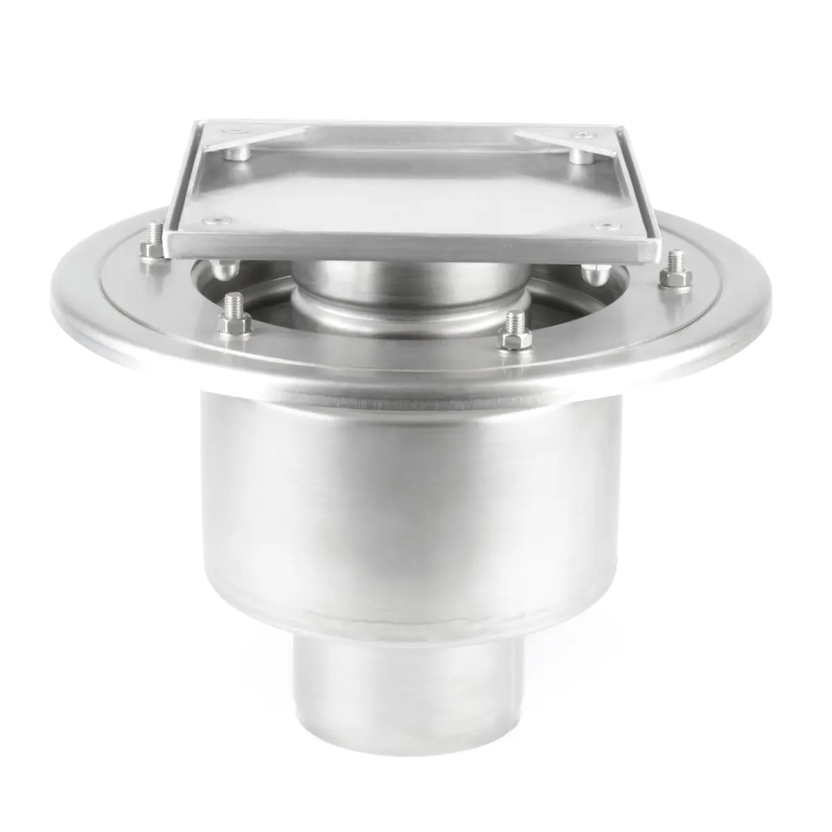 Poetto di ispezione in acciaio inox bipartito inferiore con coperchio per rivestimento in piastrelle