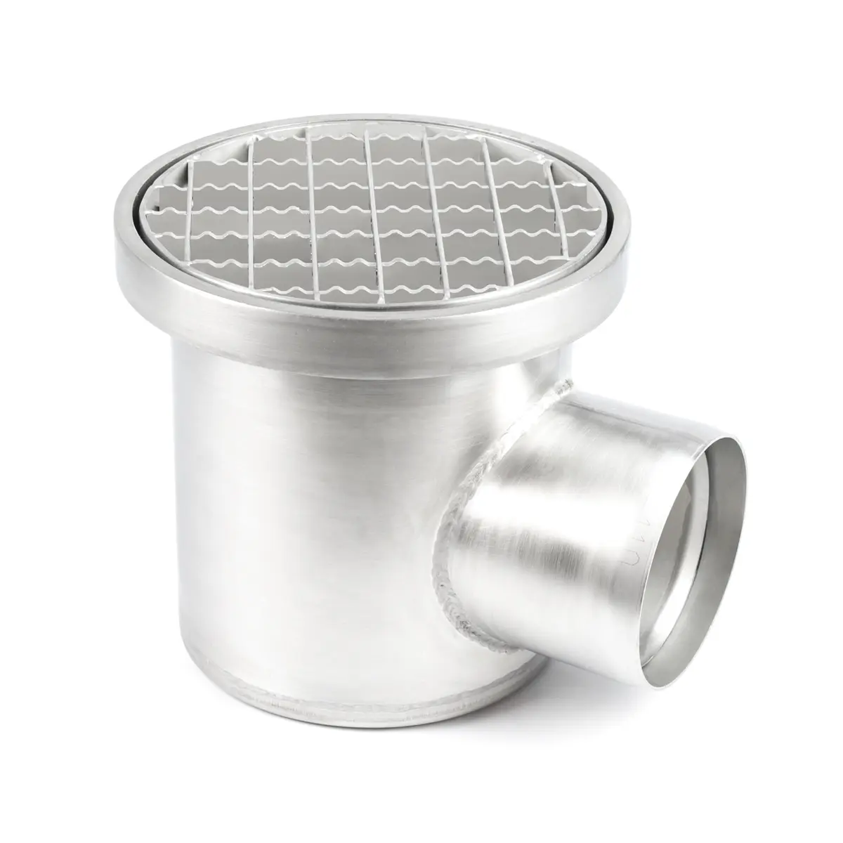 Scarico a pavimento professionale rotondo in acciaio inox con copertura a griglia