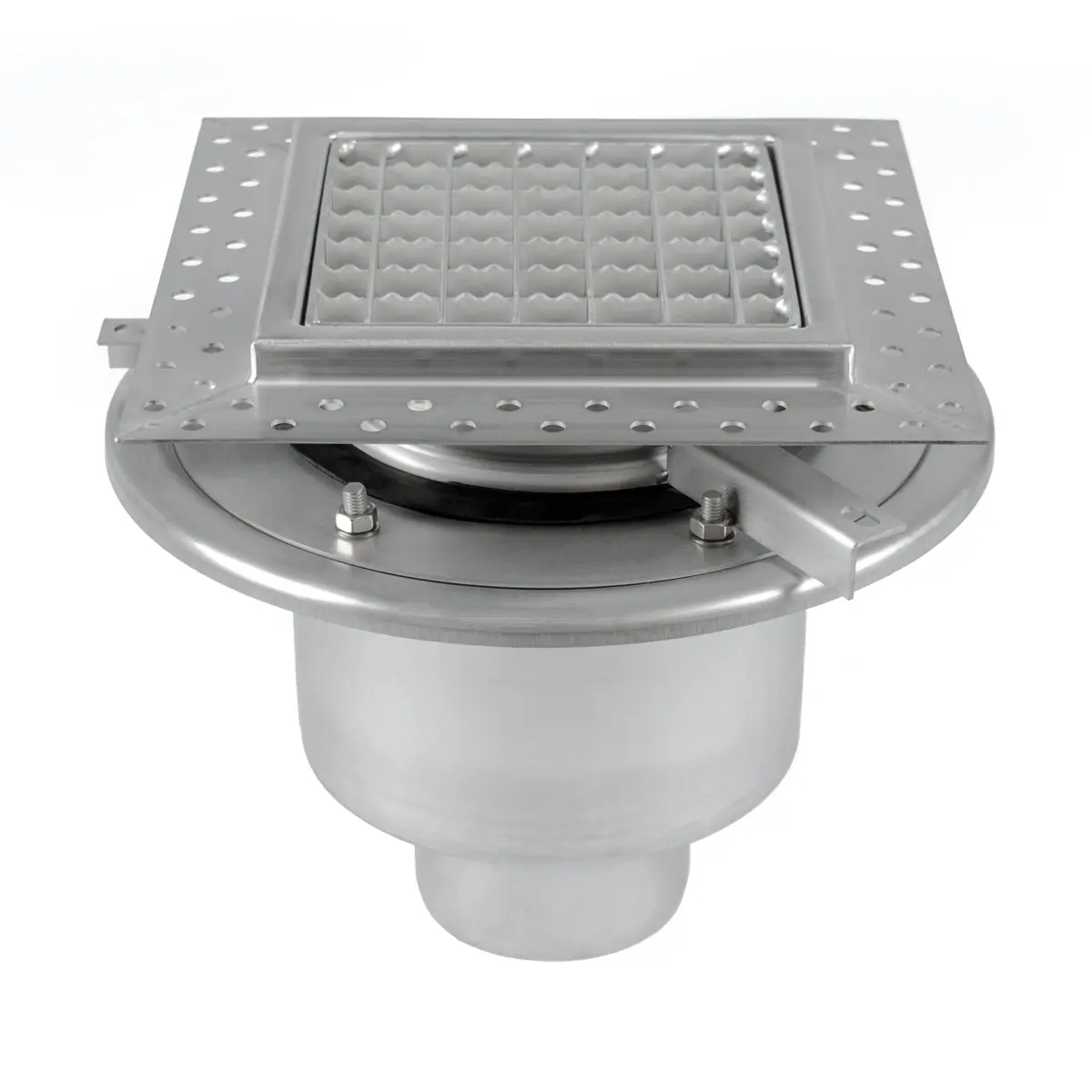 Scarico a pavimento in due parti BK_KRD 250x250mm con coperchio antiscivolo