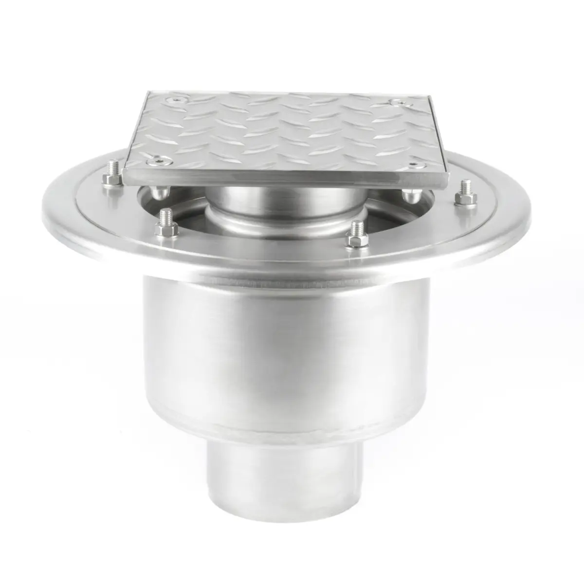 Sportello di ispezione inferiore in acciaio inox a due parti con coperchio rigato