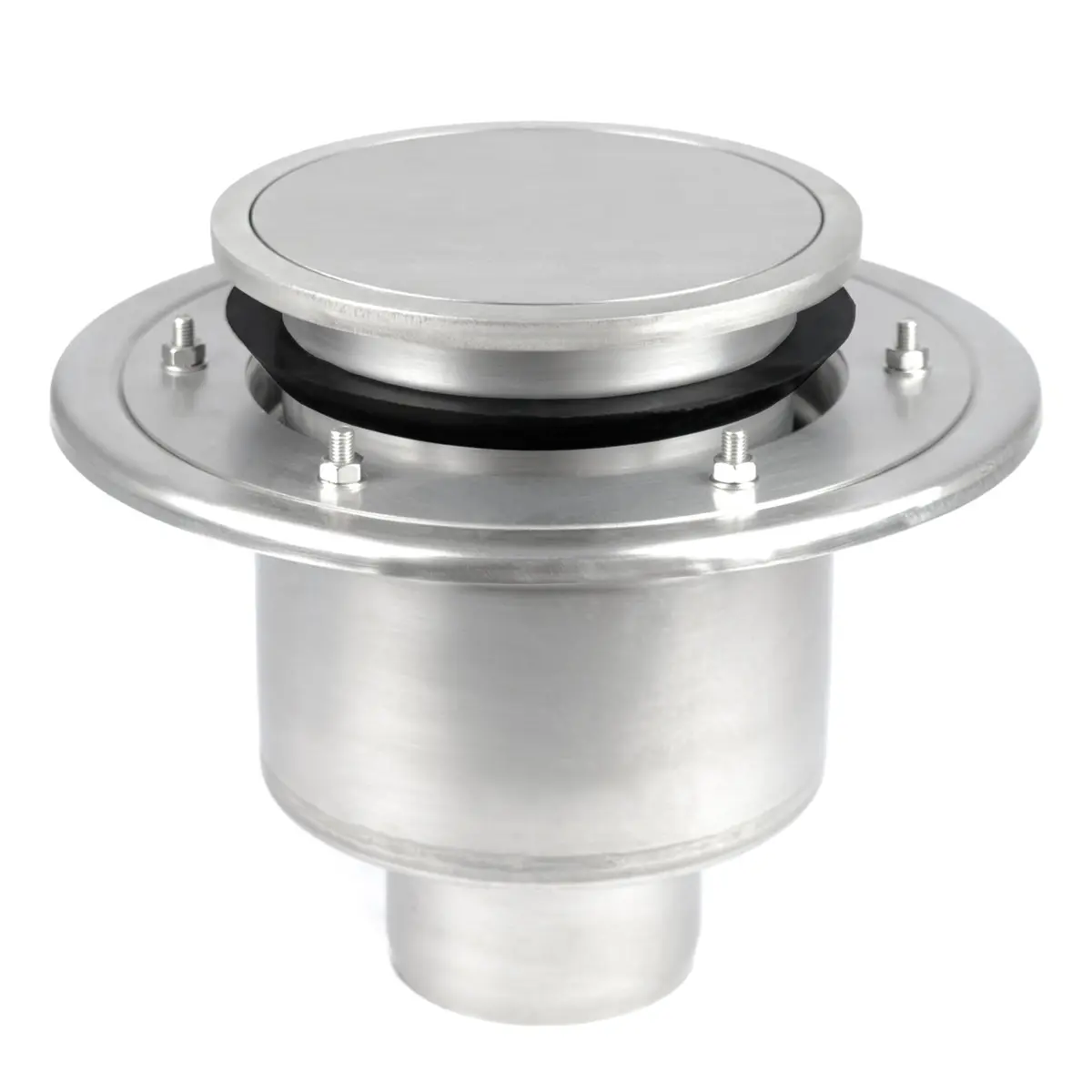 Sifone verticale rotondo in due parti con coperchio stagno