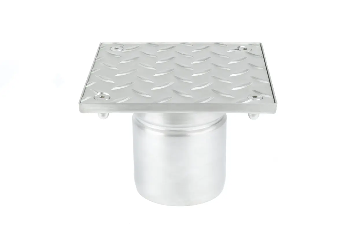 Pozo di ispezione in acciaio inox DN110 con lamiera zigrinata